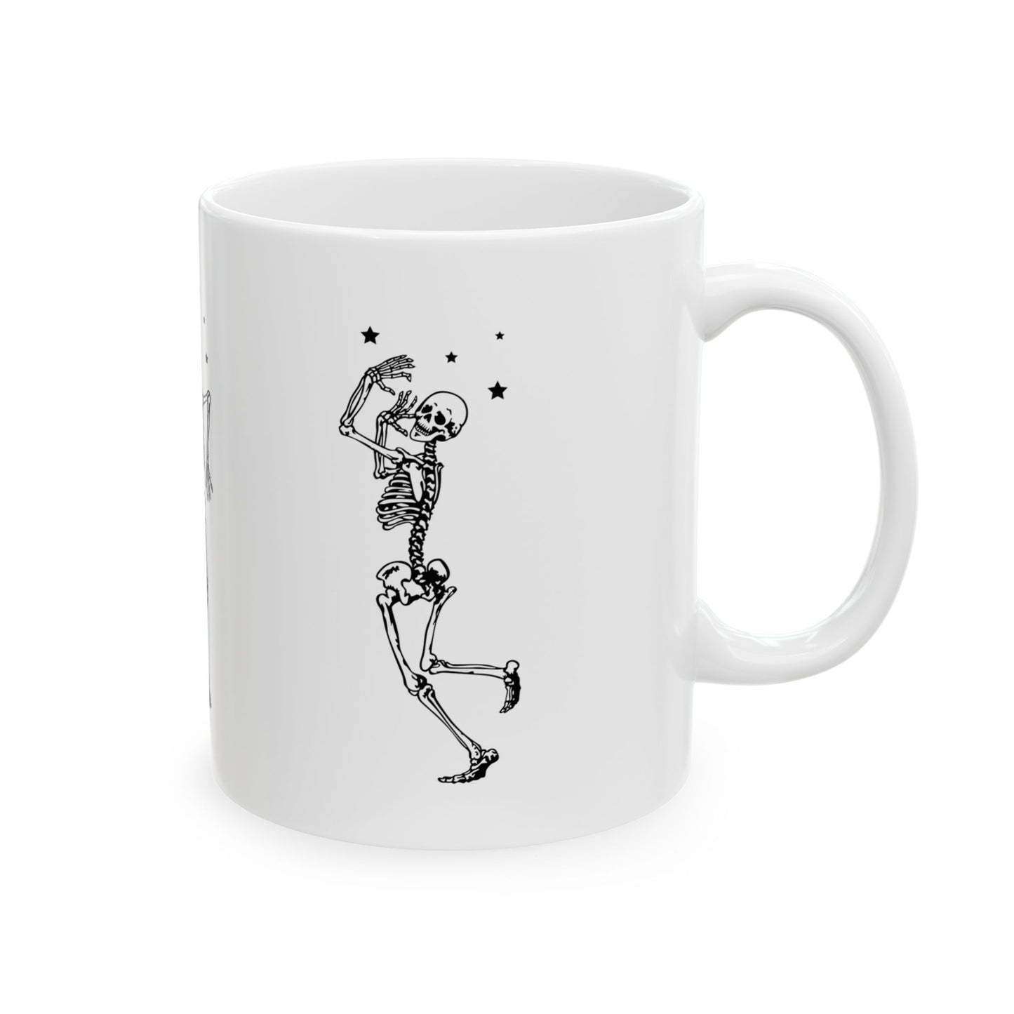 Spooky Skeleton Dance Ceramic Mug - Halloween Gift, Skeleton Coffee Cup, Unique BOO-tiful Design, Fun Party Mug, October Decor