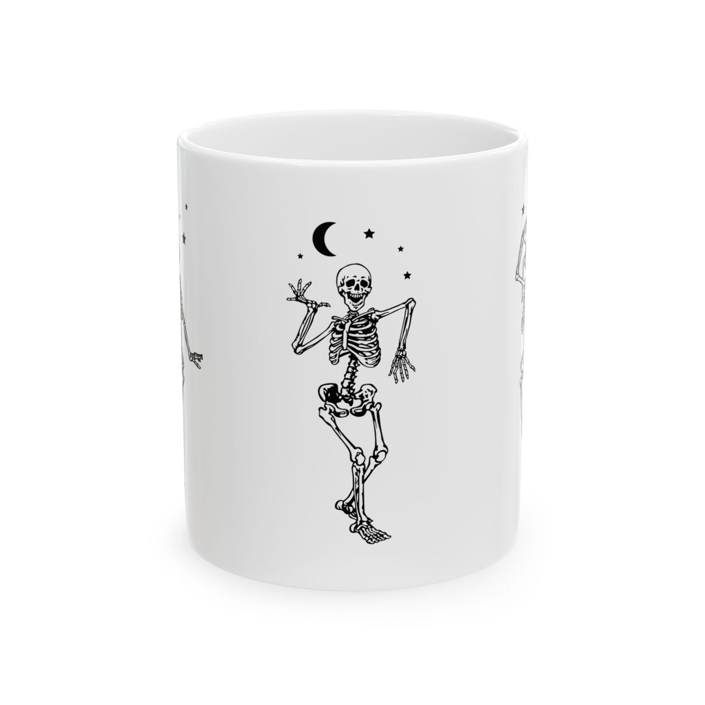 Spooky Skeleton Dance Ceramic Mug - Halloween Gift, Skeleton Coffee Cup, Unique BOO-tiful Design, Fun Party Mug, October Decor
