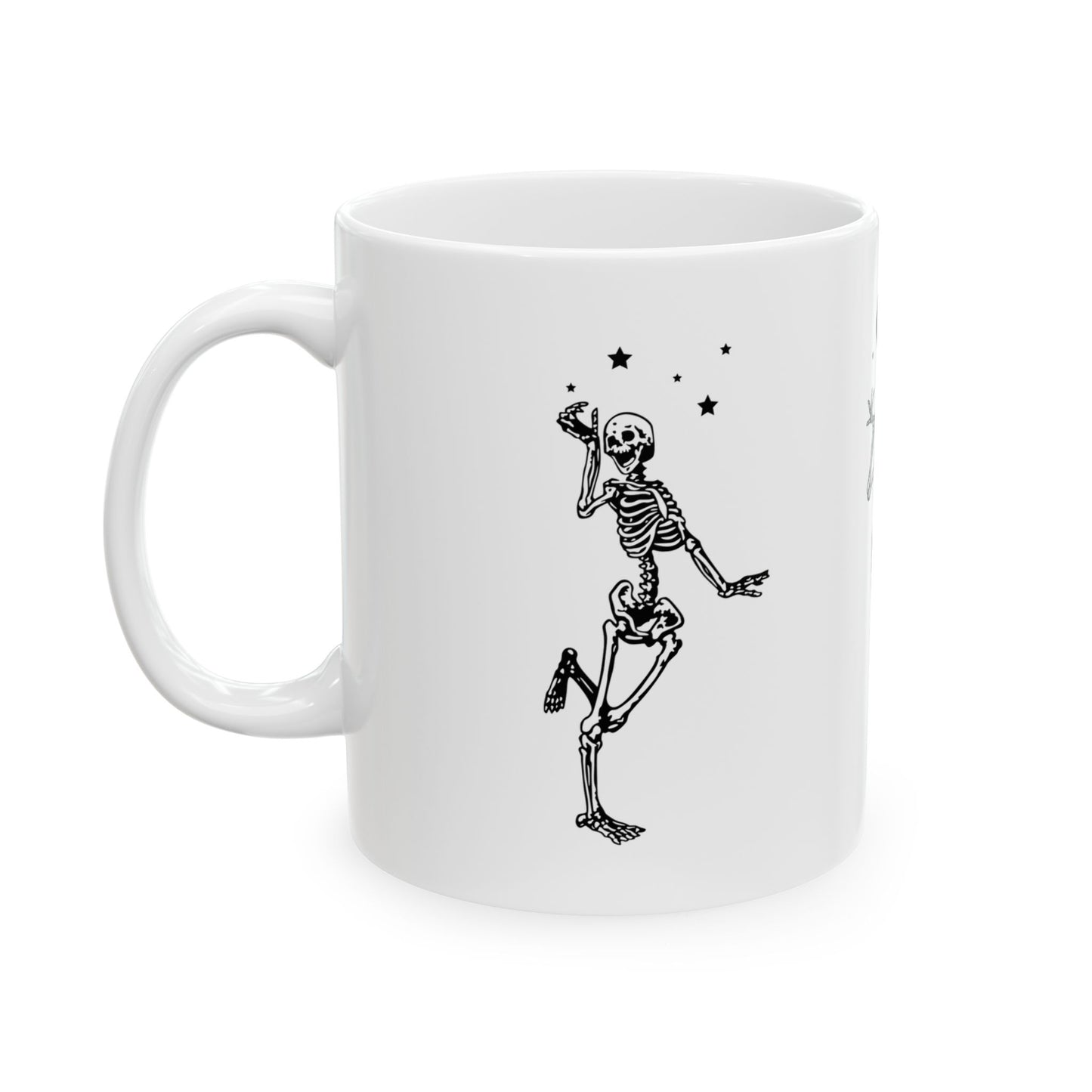 Spooky Skeleton Dance Ceramic Mug - Halloween Gift, Skeleton Coffee Cup, Unique BOO-tiful Design, Fun Party Mug, October Decor