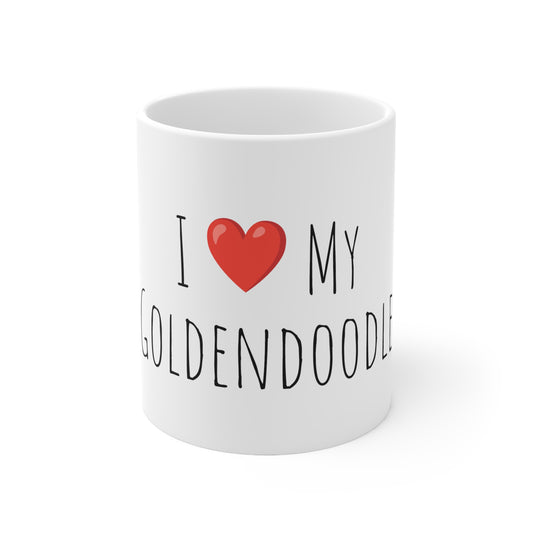 "I love my Goldendoodle-" Ceramic Coffee Mug 11oz