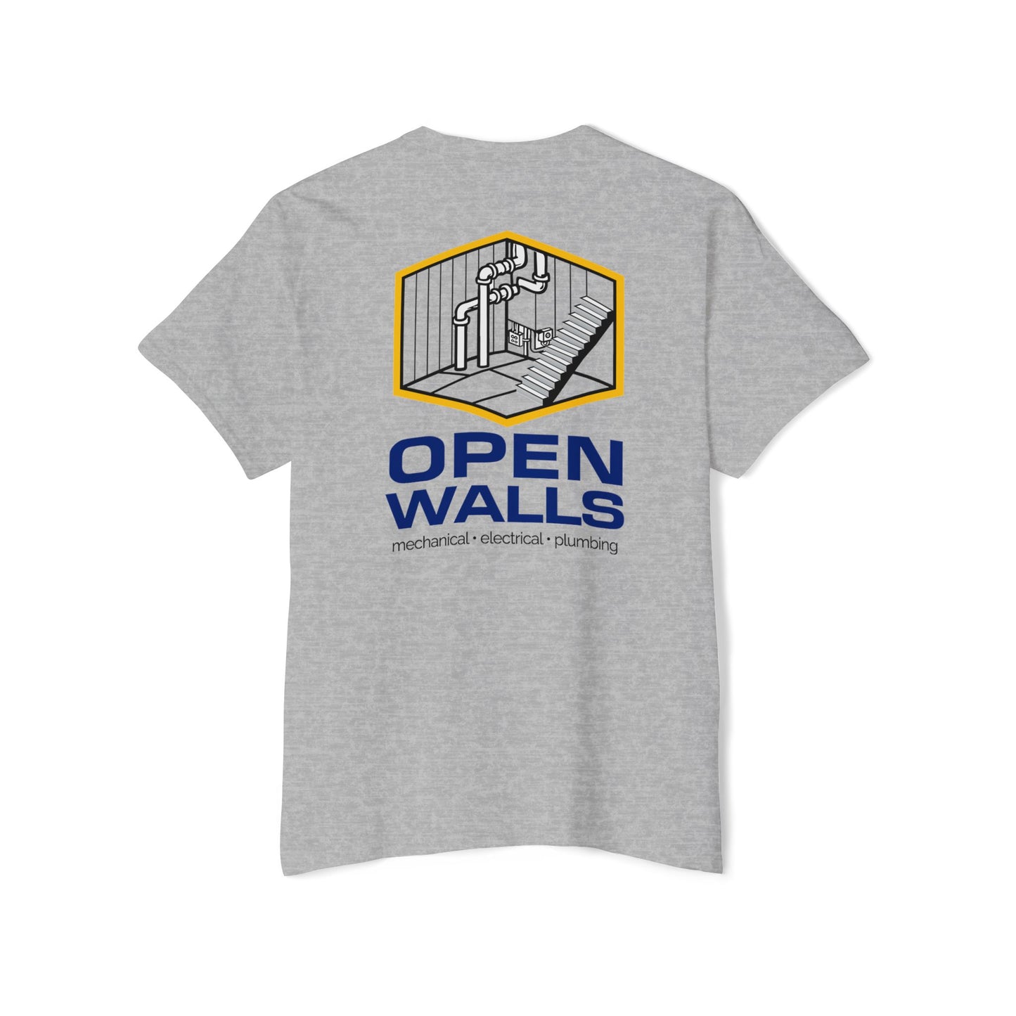 Unisex Heavy Cotton Pocket Tee - Open Walls Design for Tradespeople